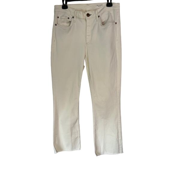 Rag & Bone Peyton Mid Rise Bootcut Jeans Ecru White Denim Sz 29 - Picture 1 of 10